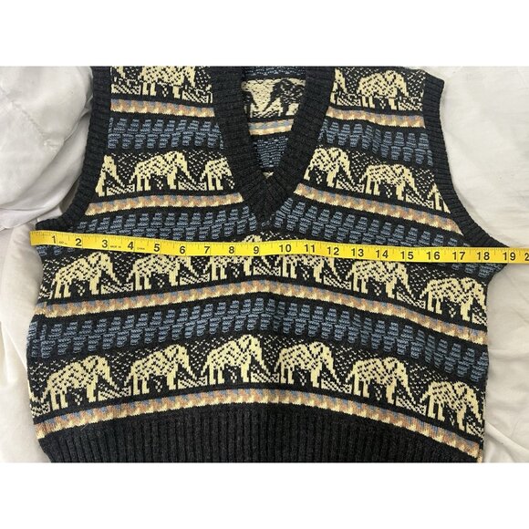 Handmade Knit Elephant Sweatervest Size Small - Picture 7 of 8